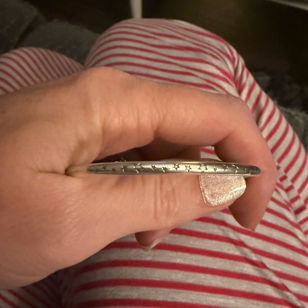 Silver Star Bangle Bracelet